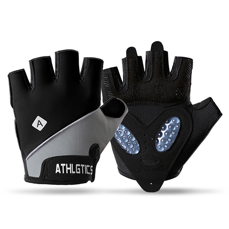 Cyclisme Fitness en plein air demi-doigt Protection solaire Pêche Gants minces en soie de glace