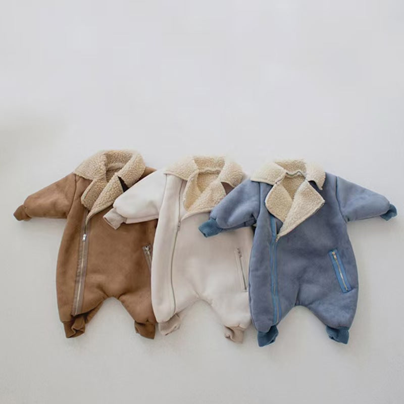 Bébé une pièce en polaire Romper épaissé Onesie