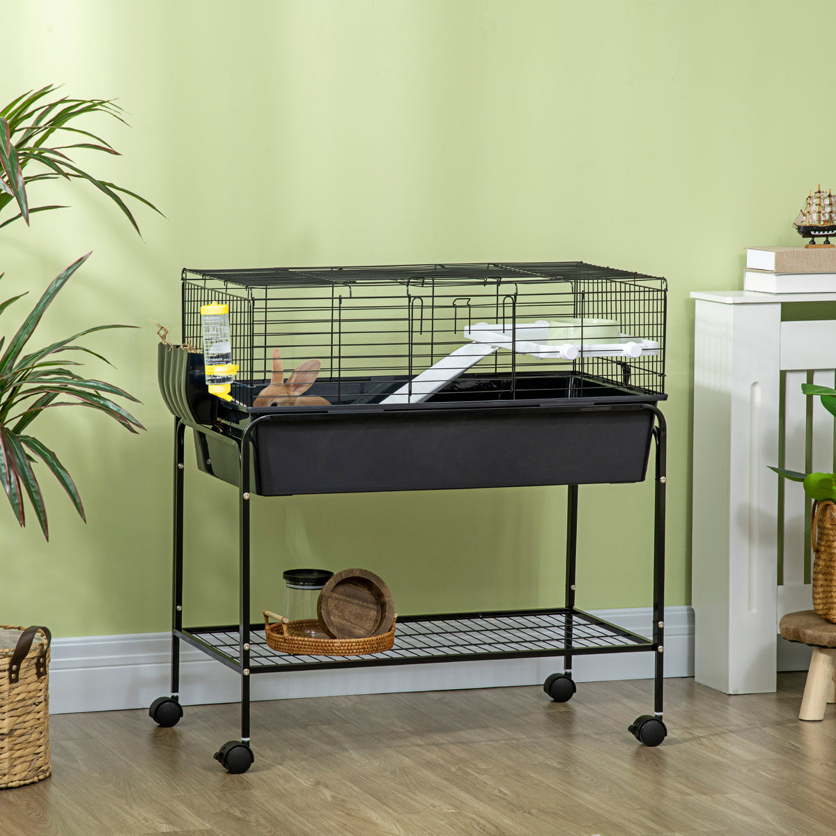 Petite cage animale de deux étages amovible du stand
