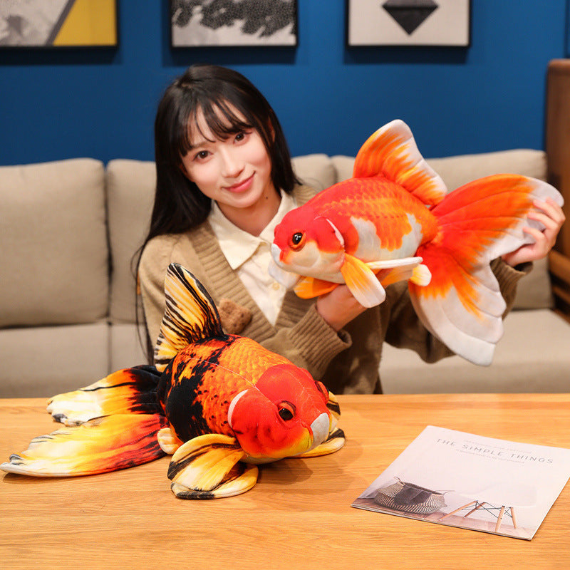 Jouet artificiel en peluche de poisson doré