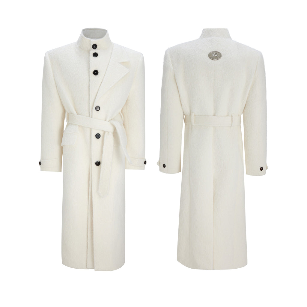 Couvercle long en laine Alpaca avec un design en tie-waist