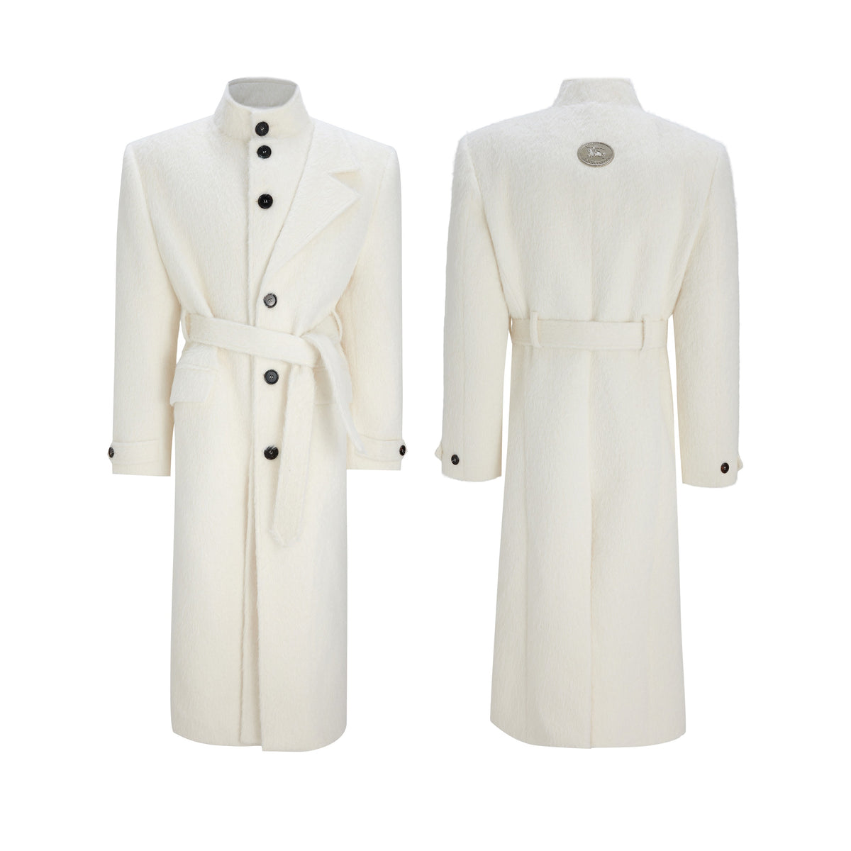 Couvercle long en laine Alpaca avec un design en tie-waist