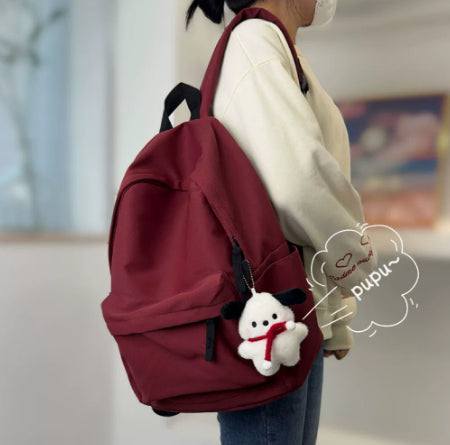 Femmes Moyen école étudiant Grande capacité Simple Sac à dos en couleur solide