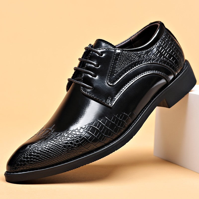 Men's Casual British Style Pointed-Toe Leather Shoes Plus Size