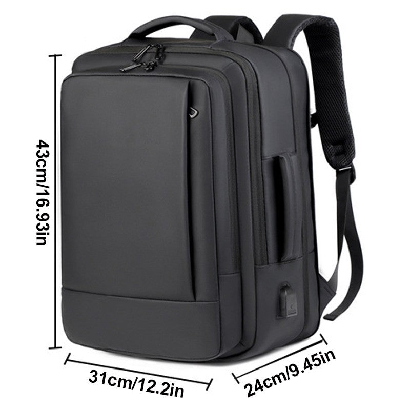 Sac à dos pour ordinateur portable 16 pouces Etanche USB Rucksack Grand sac à bagages de voyage