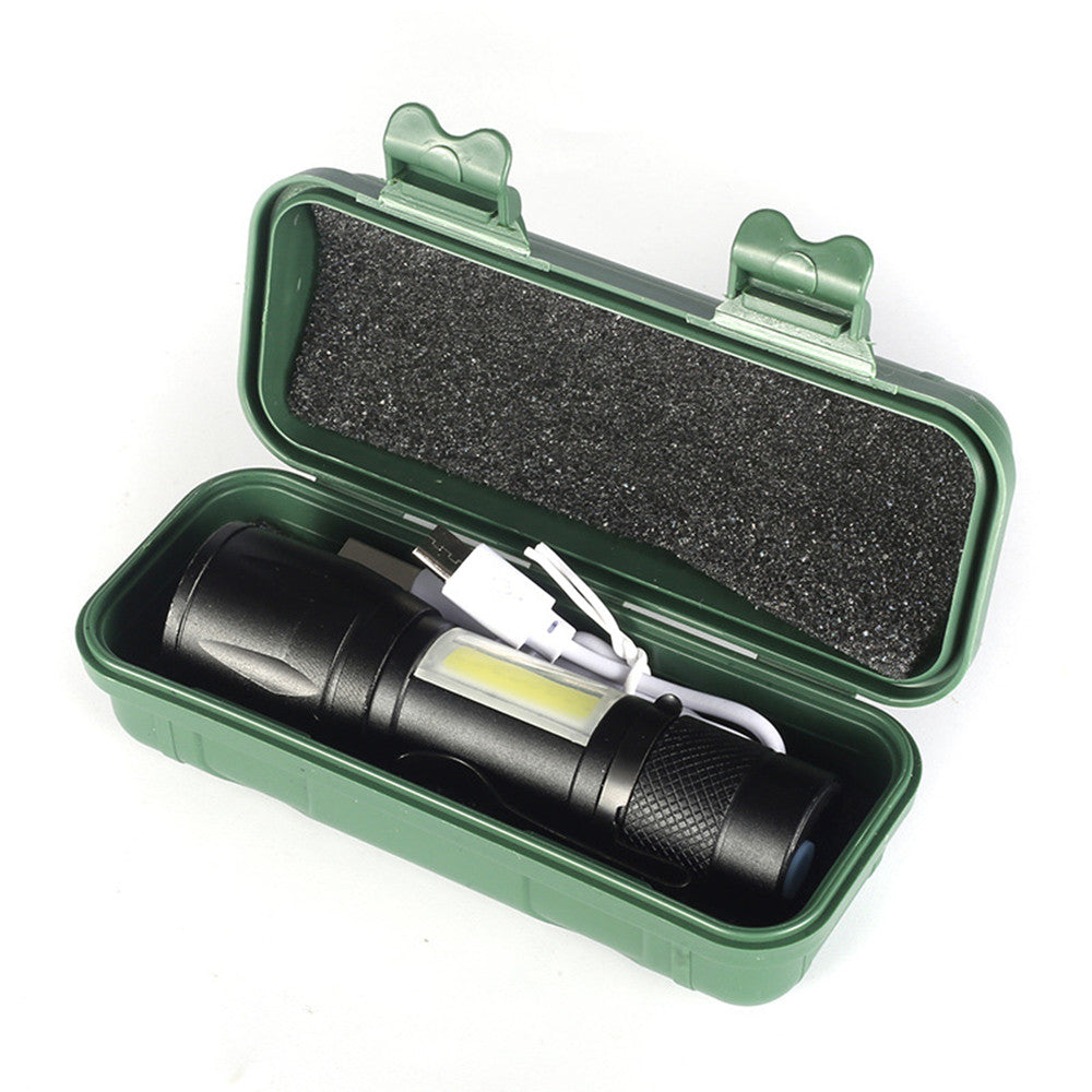 Lampe de poche télescopique LED Torche militaire USB rechargeable lampe de stylo pour le camping