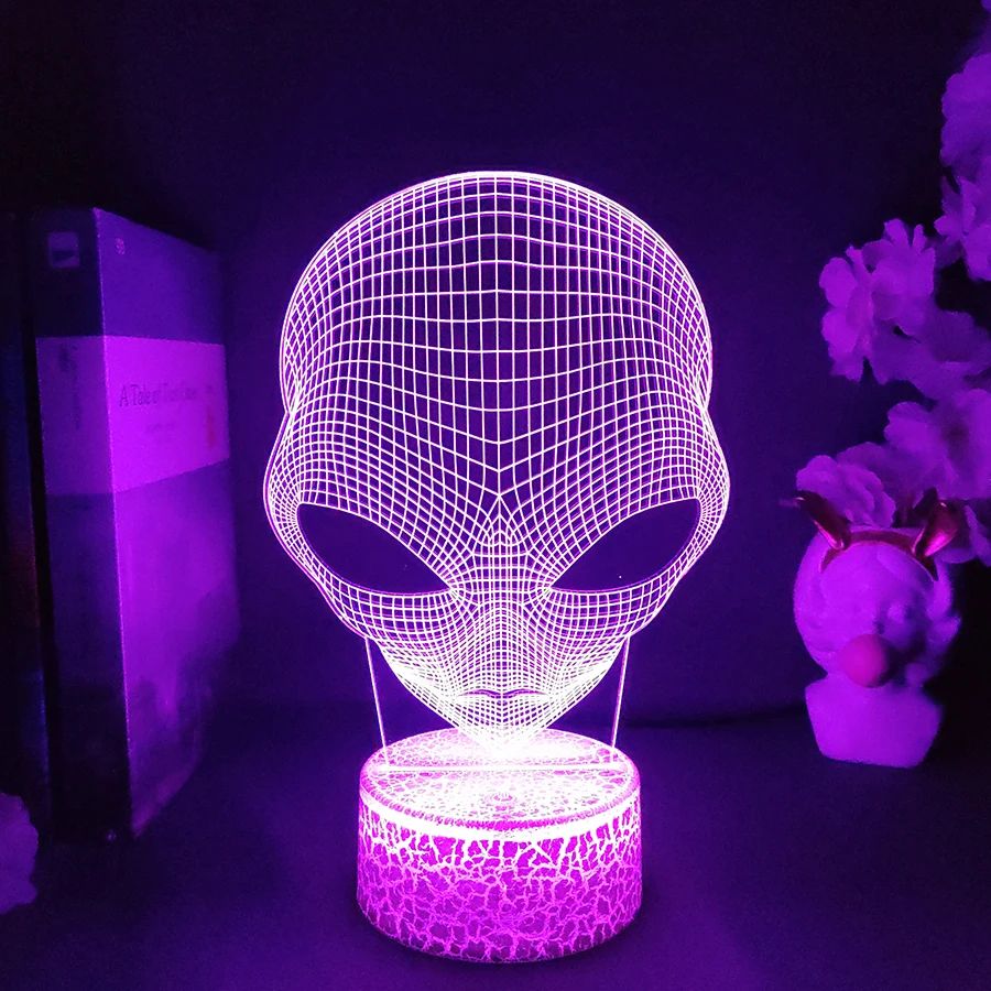 Pop-eyed Alien Shape 3D Night Light enfant cool présent pour B