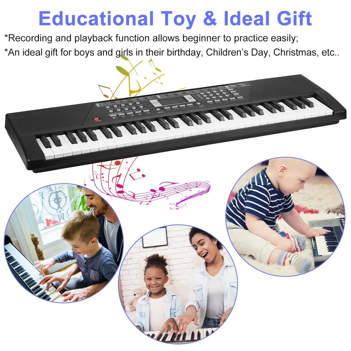 Jouet de piano multifonctionnel à 61 clés