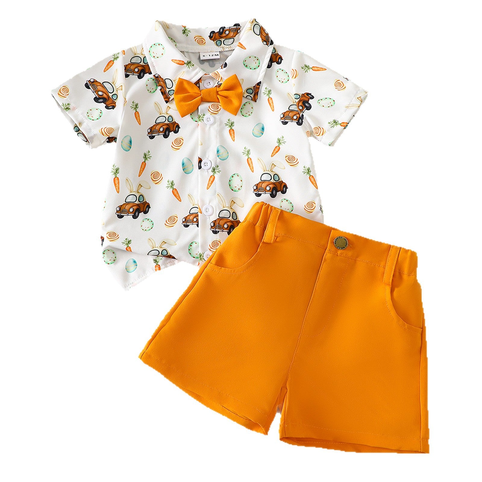 Cartoon lapin Œuf de Pâques Imprimer Chemise et shorts Set