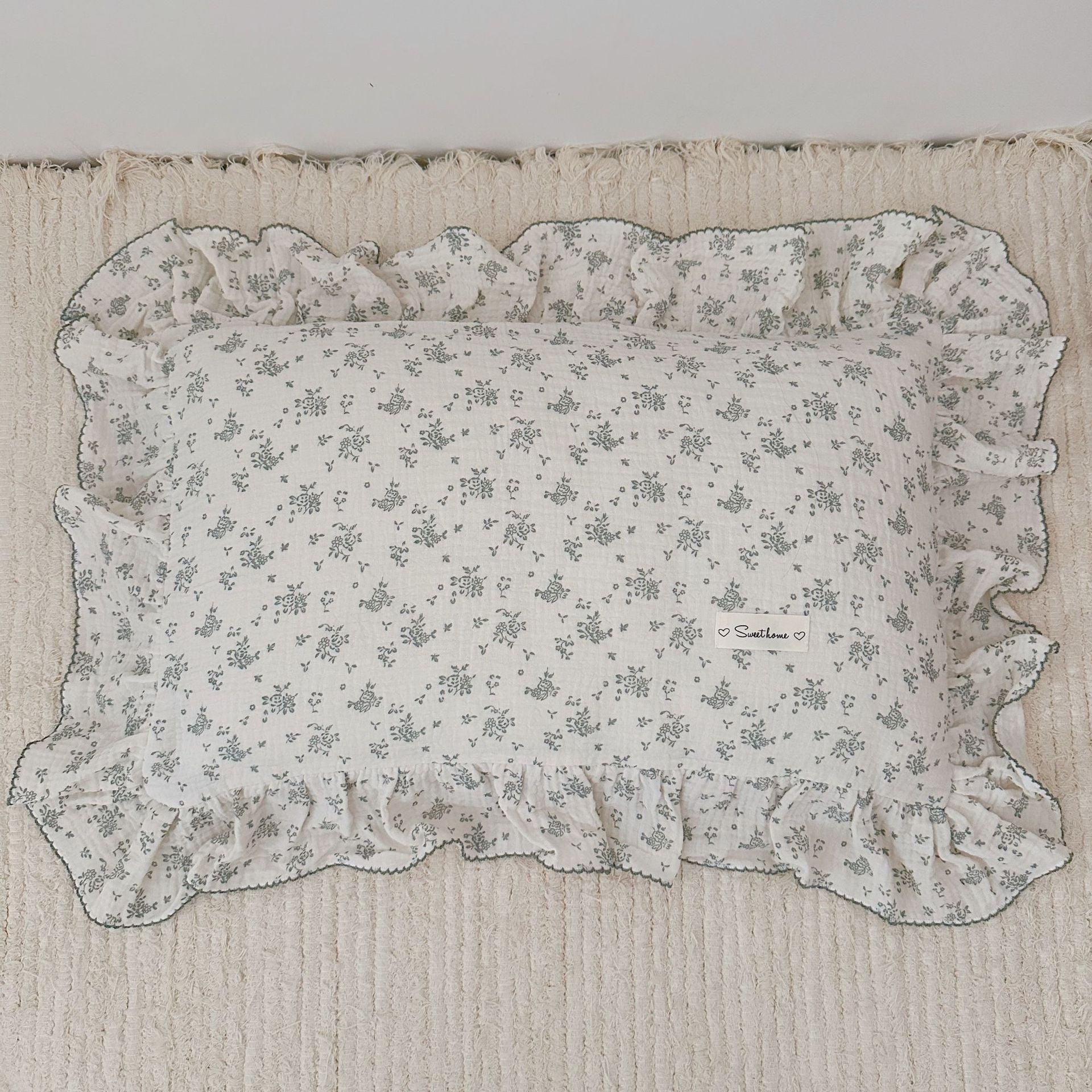 Coussin en coton floral de style coréen Gauze
