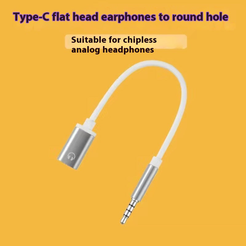 35mm Homme Typec Femme Tête plate Head Head Head To Round Head Converter