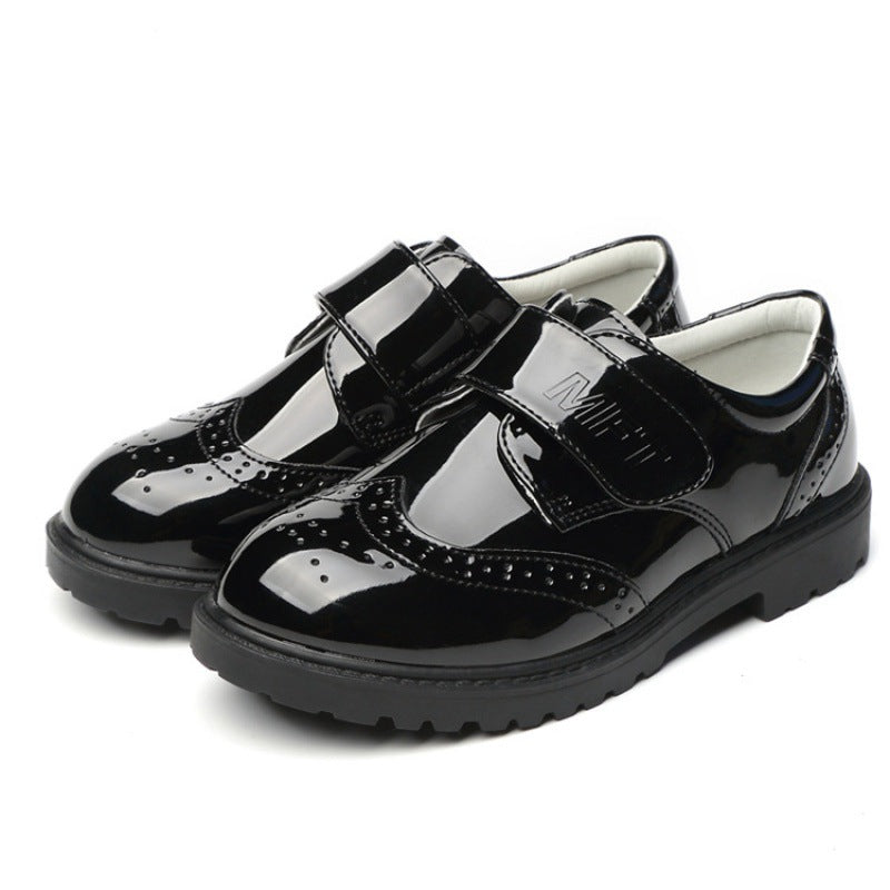 Garçons Chaussures en cuir Campus étudiant Black British Style