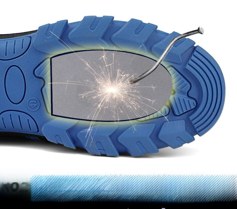 Men's Summer Woven Work Safety Shoes with a Durable and Breathable Soft Sole