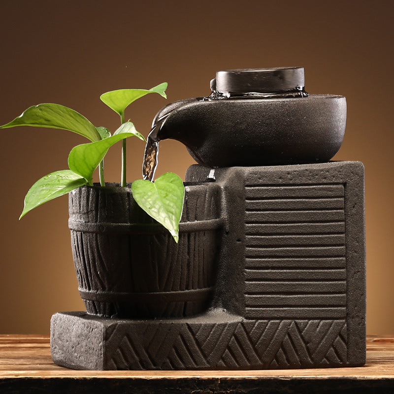 Fontaine décorative en céramique circulaire Petit humidificateur