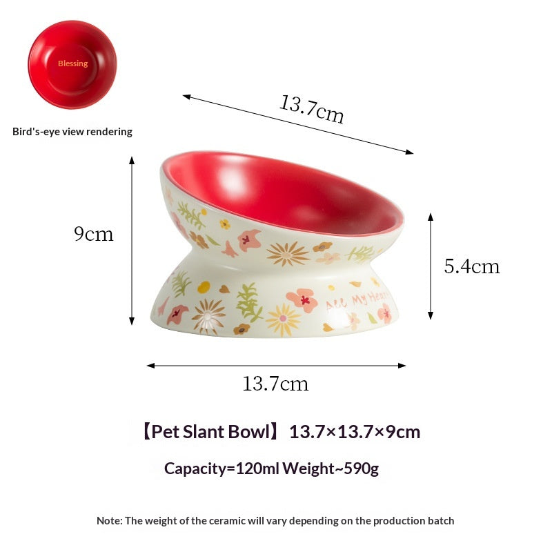 Lacy Ceramic Fu Pet Bowl