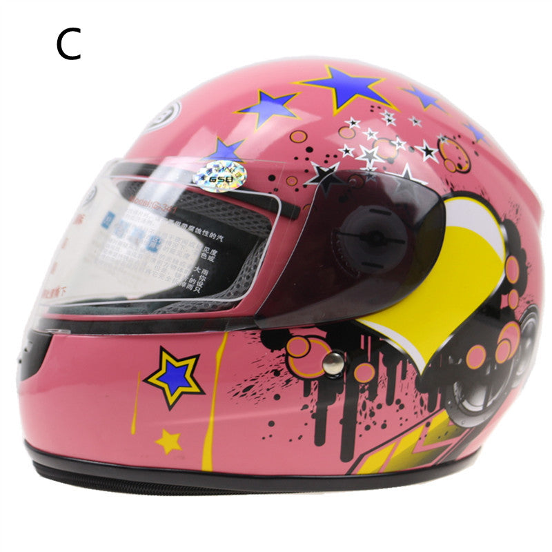 Casque kart enfants tête de moto