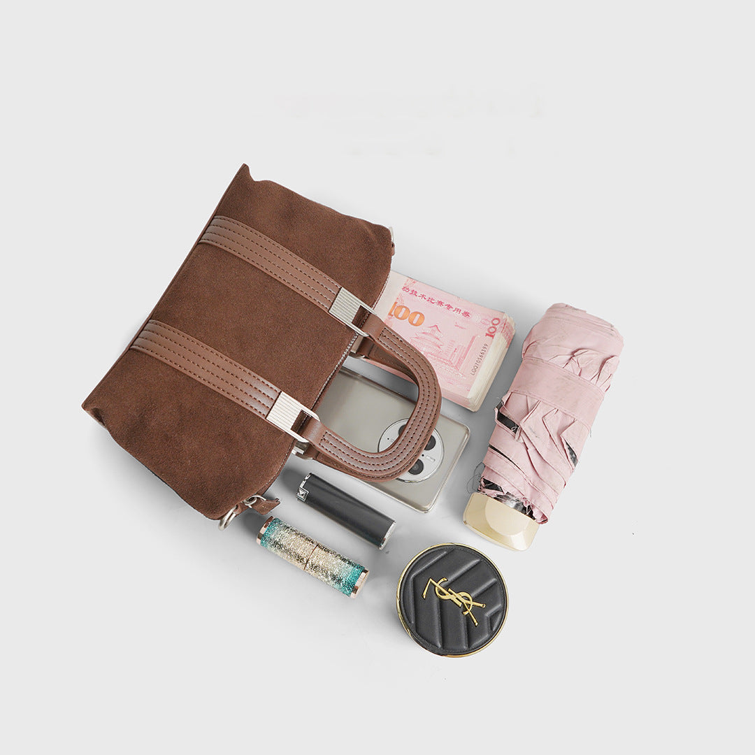 Matte Cowhide Vintage fourre-tout pour femmes Sac à bandoulière pour femmes