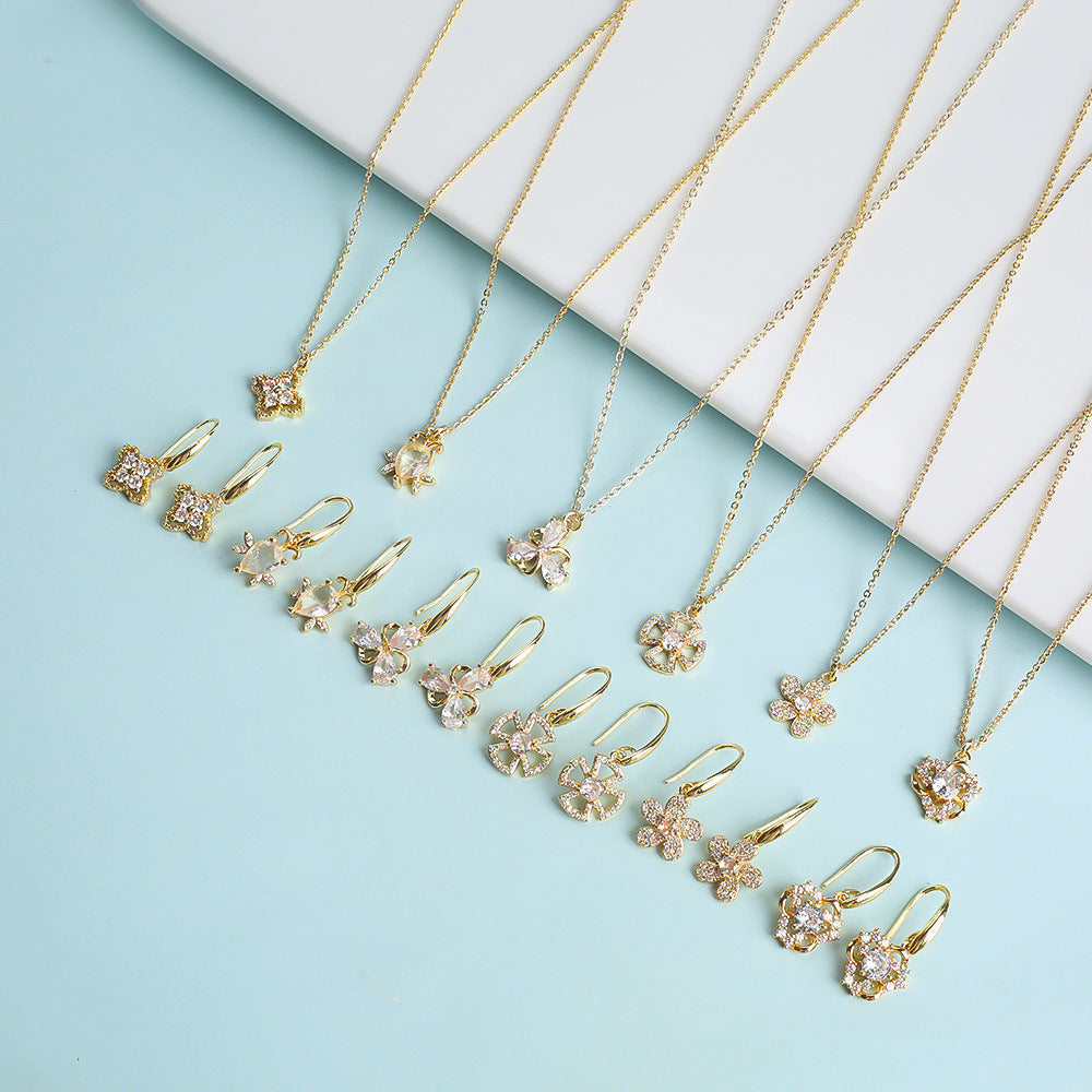 Set de trois pièces en cristal micro-inlaid Zircon