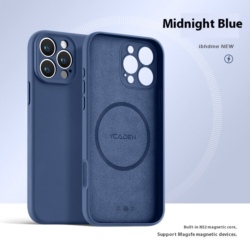 Boîtier de téléphone Real liquide Silicone magnétique ultra-mince résistant à la chute Tout inclus