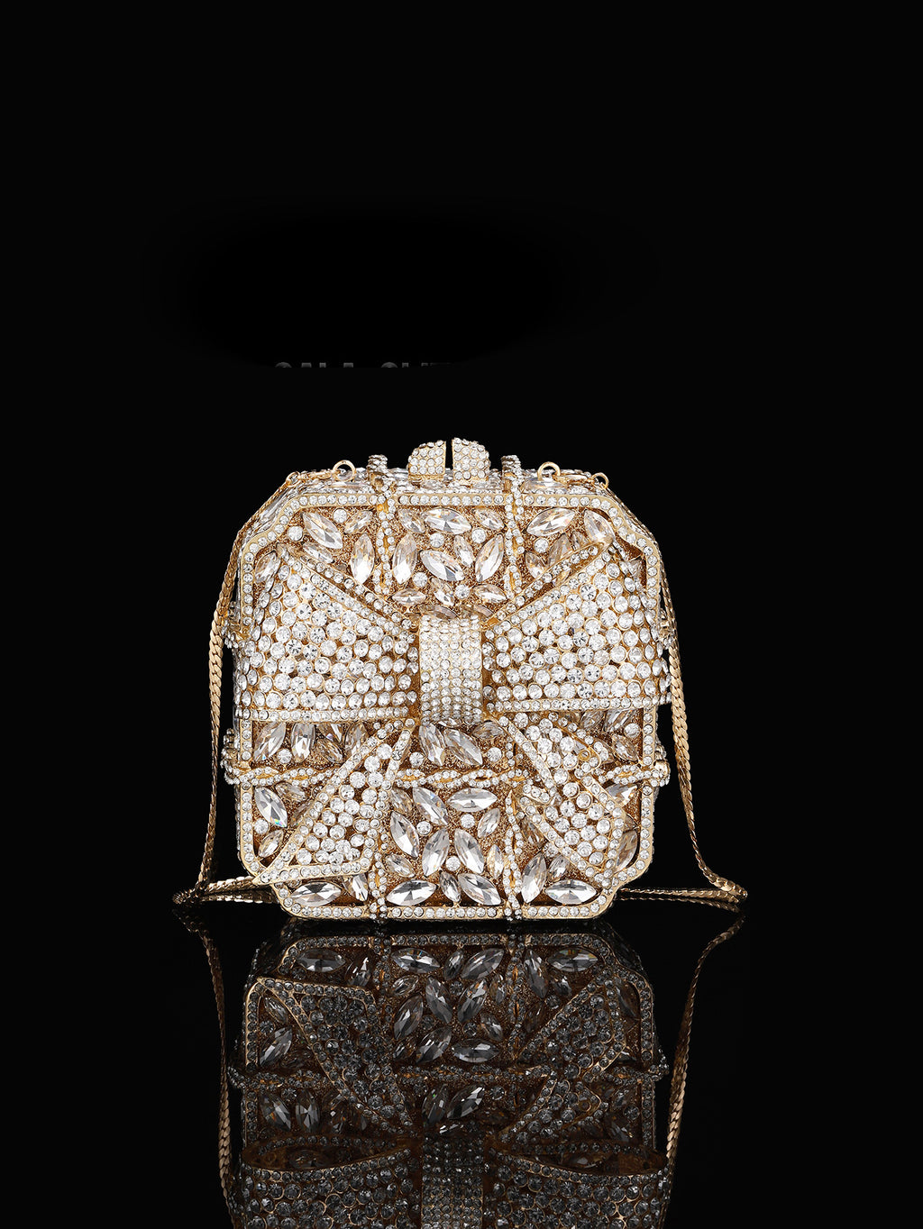 Sac de soirée en strass de bouteille de champagne brillant brillant haut de gamme