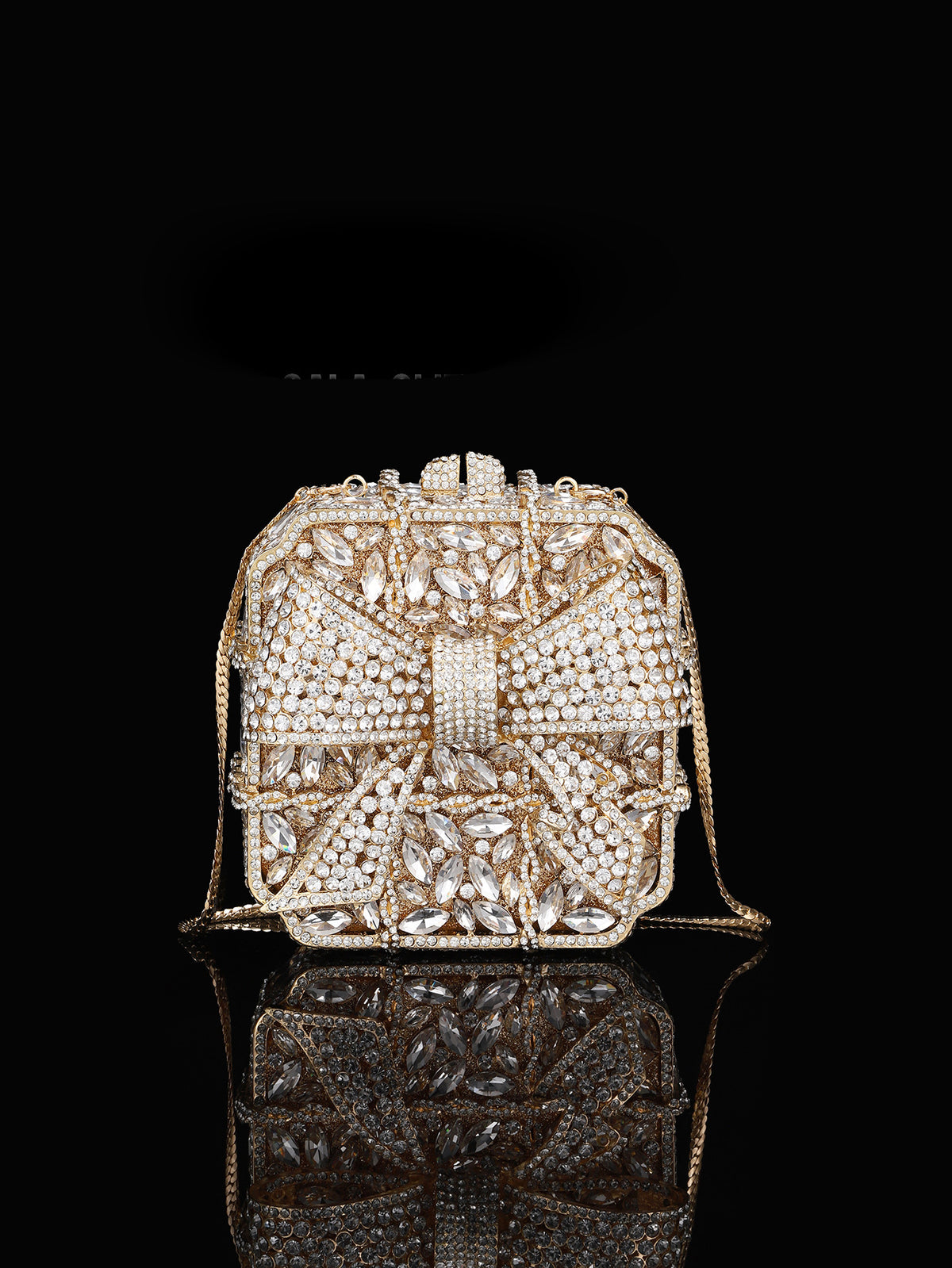 Sac de soirée en strass de bouteille de champagne brillant brillant haut de gamme