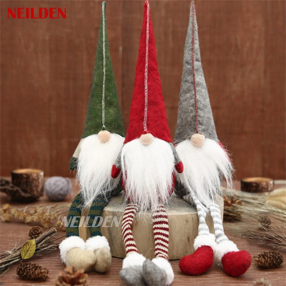 3pcs Décoration de Noël longues jambes Rudolph Doll Noël enfants Cadeau Hôtel Mall Fenêtre