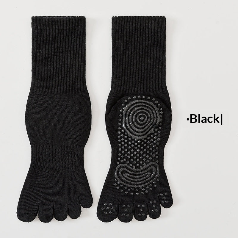 Chaussettes de yoga de printemps d'été à 5 Toe Mid-Calf