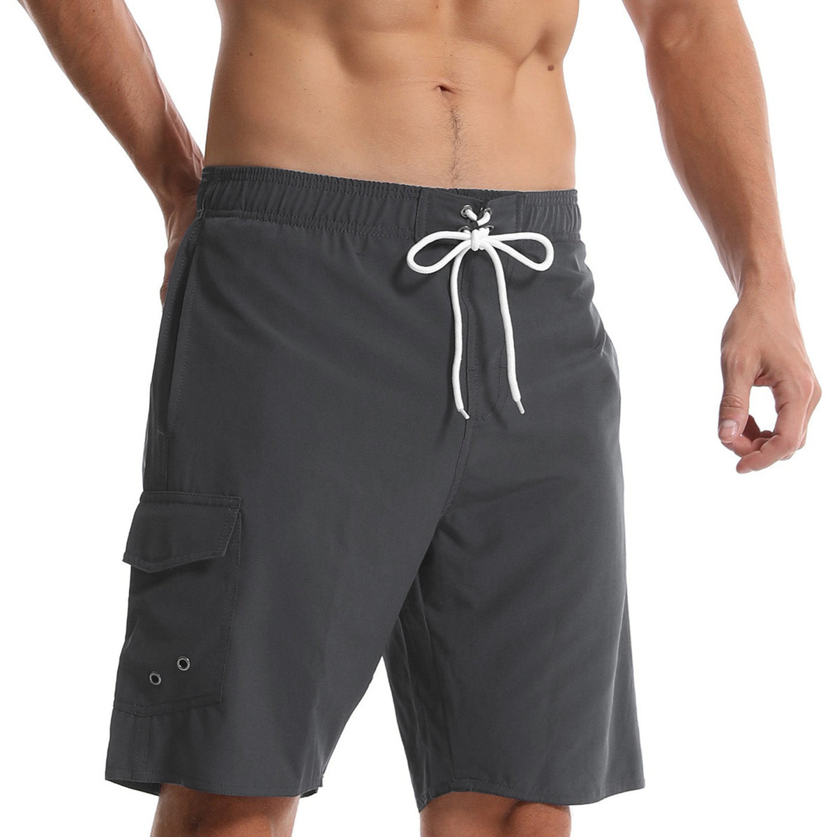 Cross Border Hommes Summer Solid Color Beach Pantalons Hommes Cinq Point Short Mesh Respirant