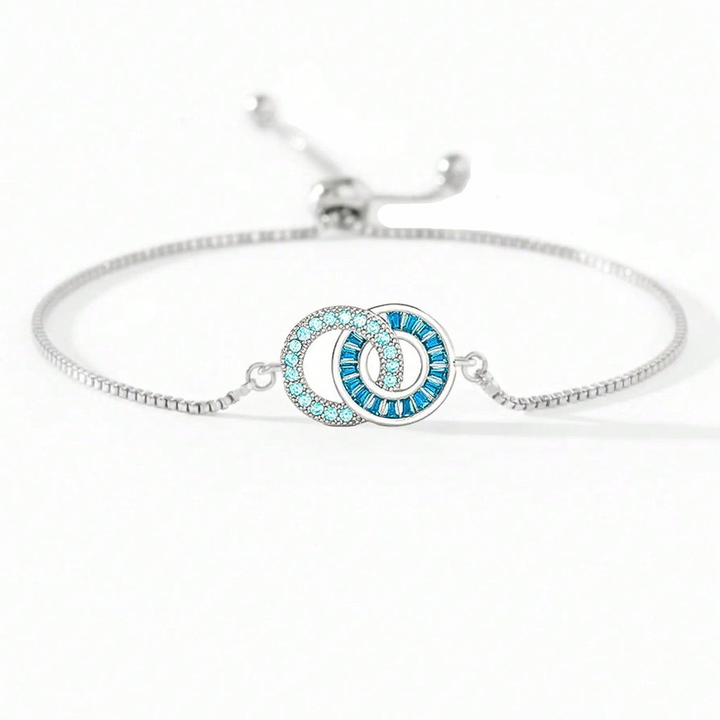 Femme Mode Versatile Double Anneau Bracelet en pierre de naissance