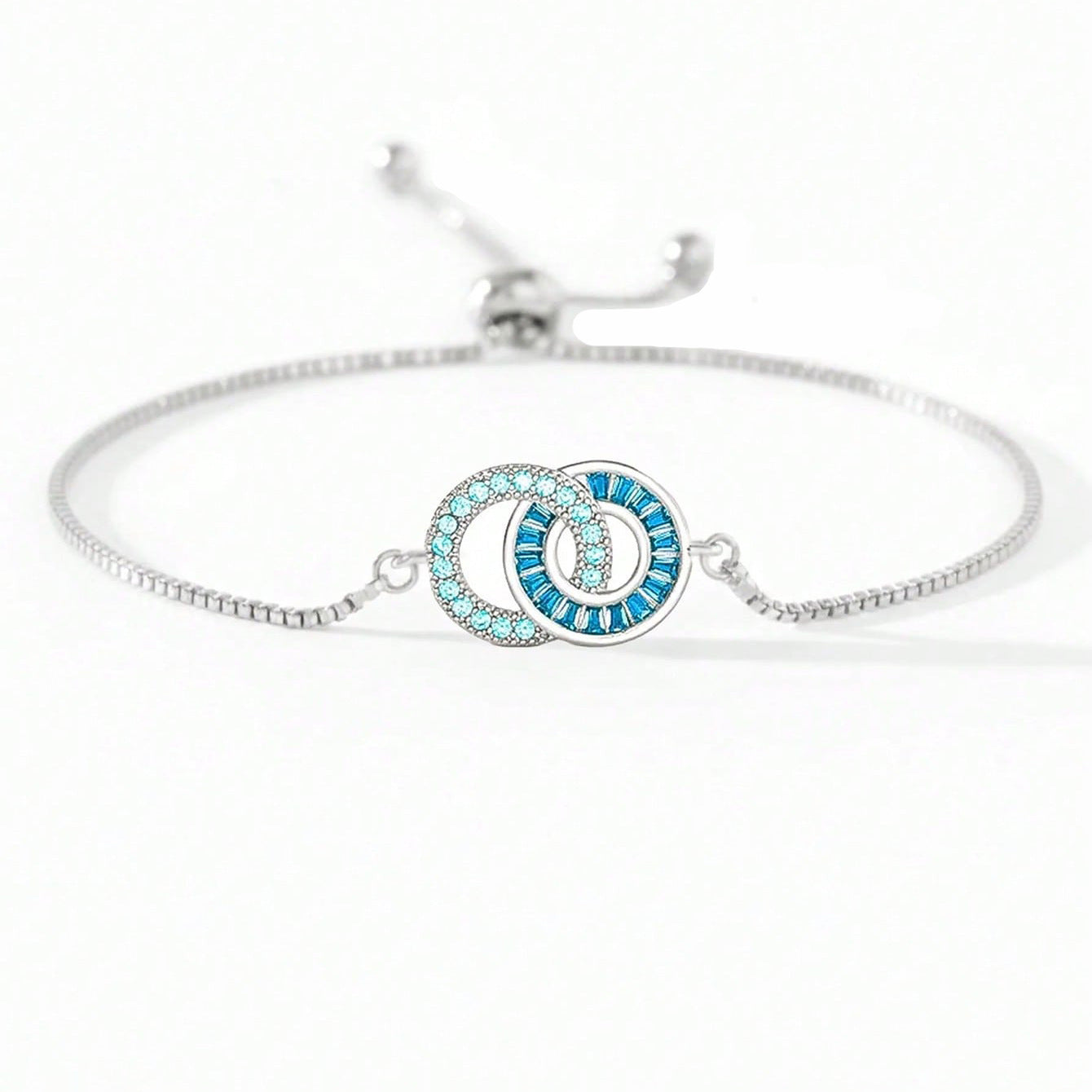 Femme Mode Versatile Double Anneau Bracelet en pierre de naissance