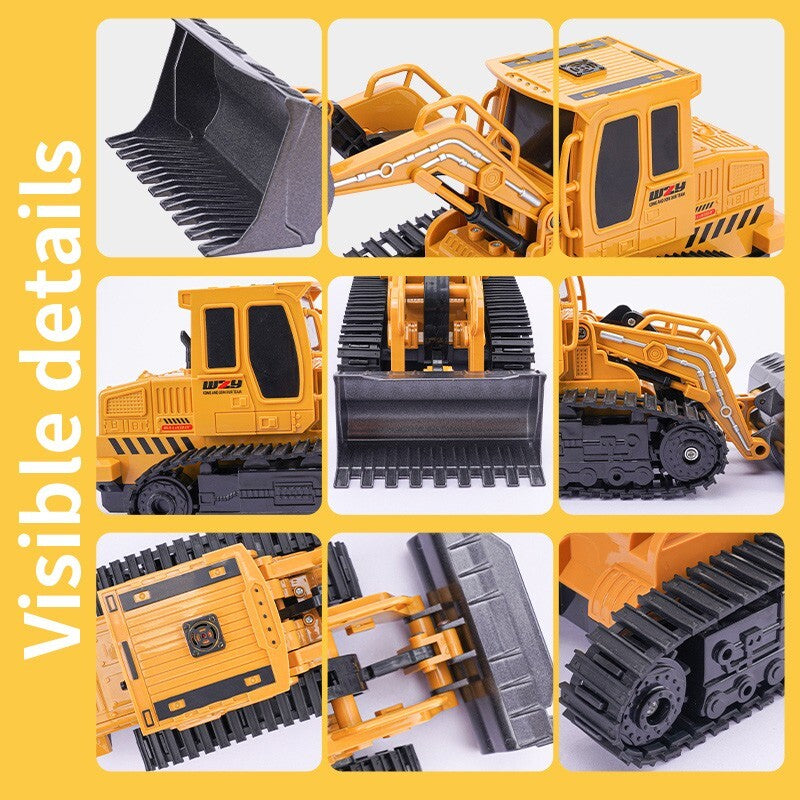 Excavateur de jouets de bulldozer pour véhicules d'ingénierie télécommandé Cadeaux pour enfants