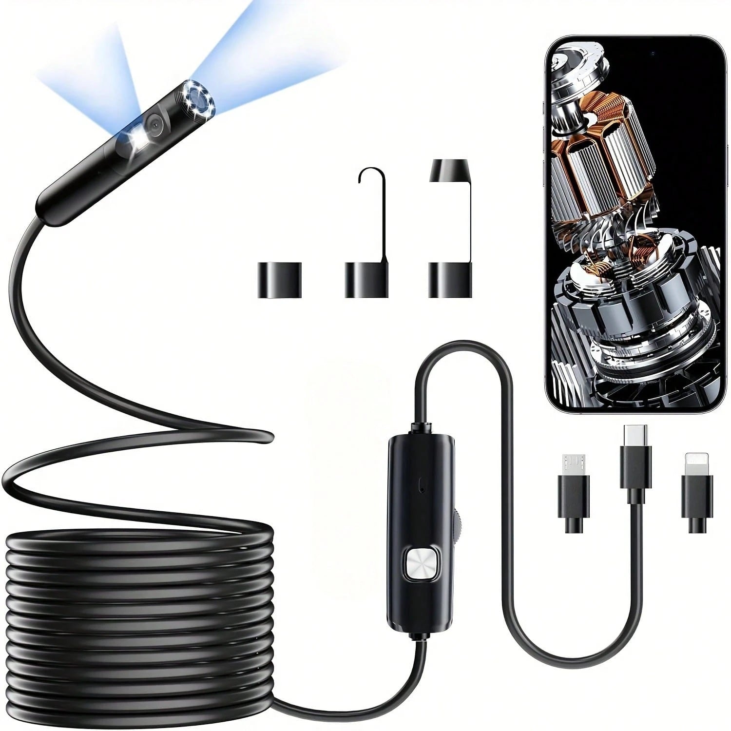 Caméra double endoscope éclairée