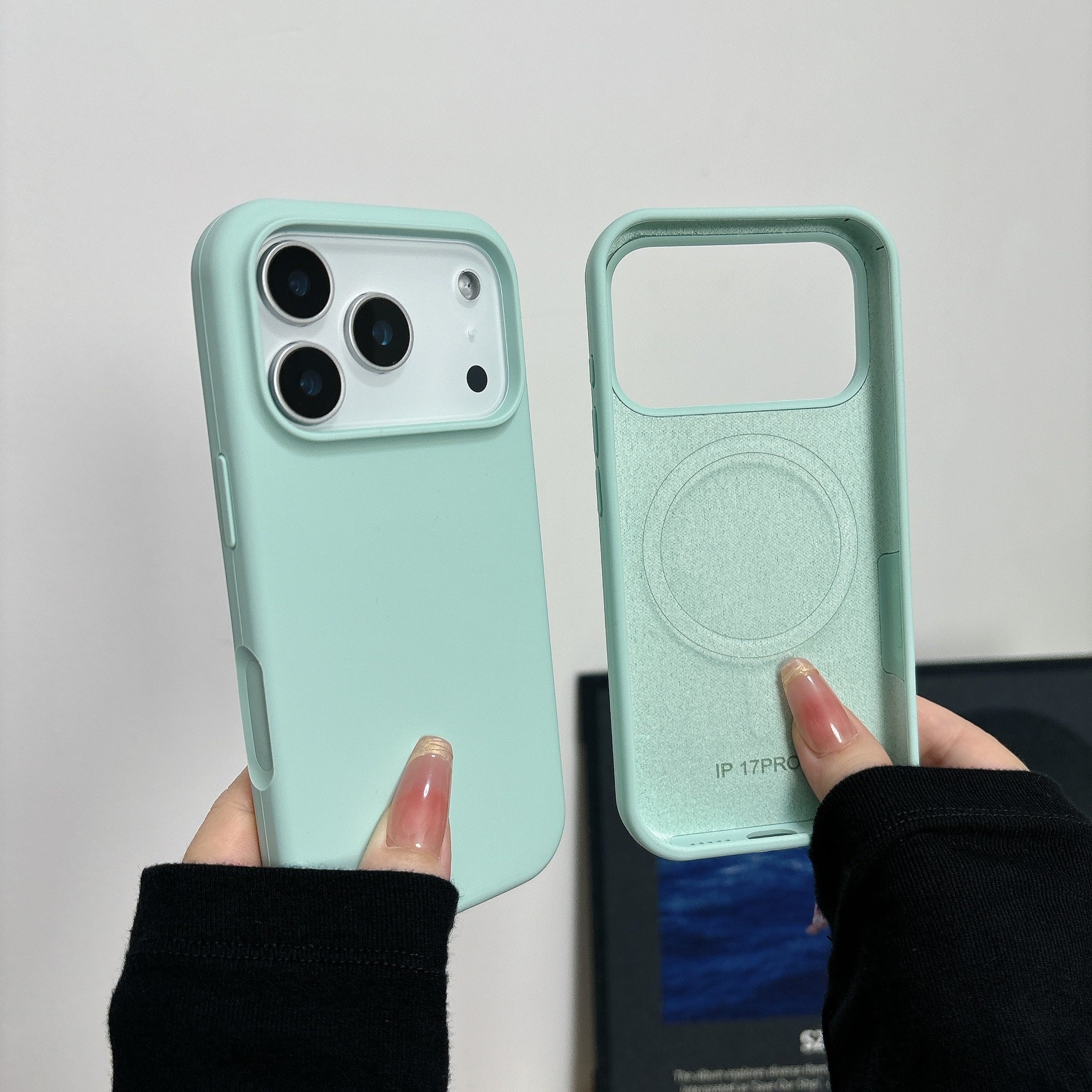 Boîtier de téléphone à charge magnétique liquide tout compris Ai Bouton résistant à la chute