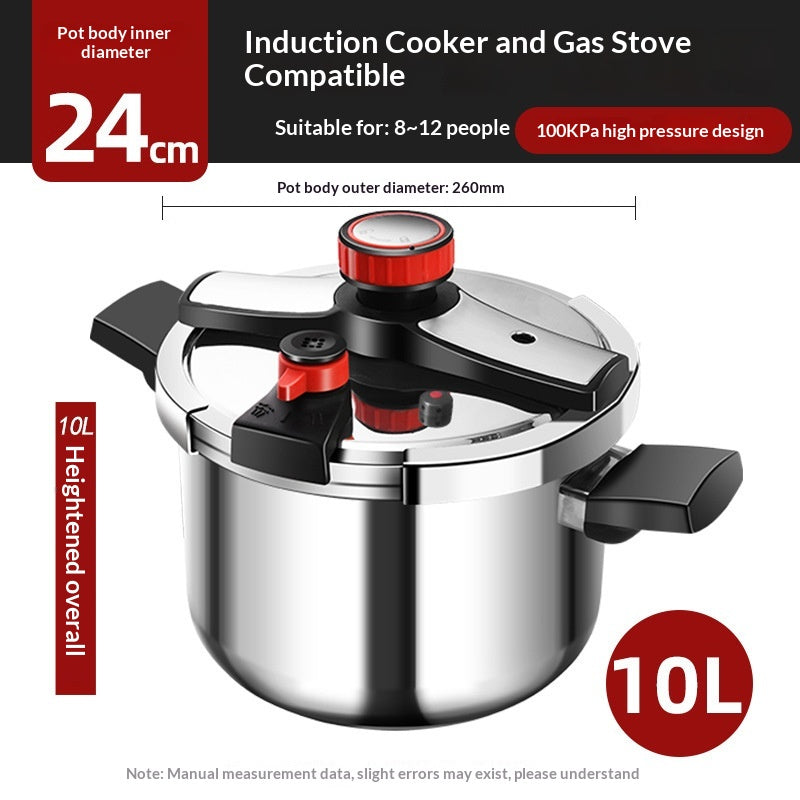 304 Cuisinière à pression en acier inoxydable, alimentée au gaz