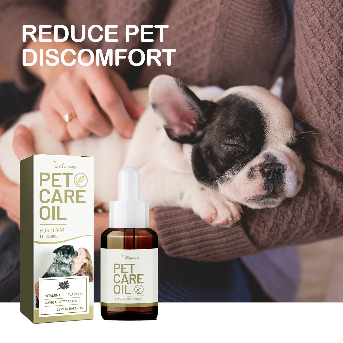 Huile de soin pour chien avec acide gras de baume de citron
