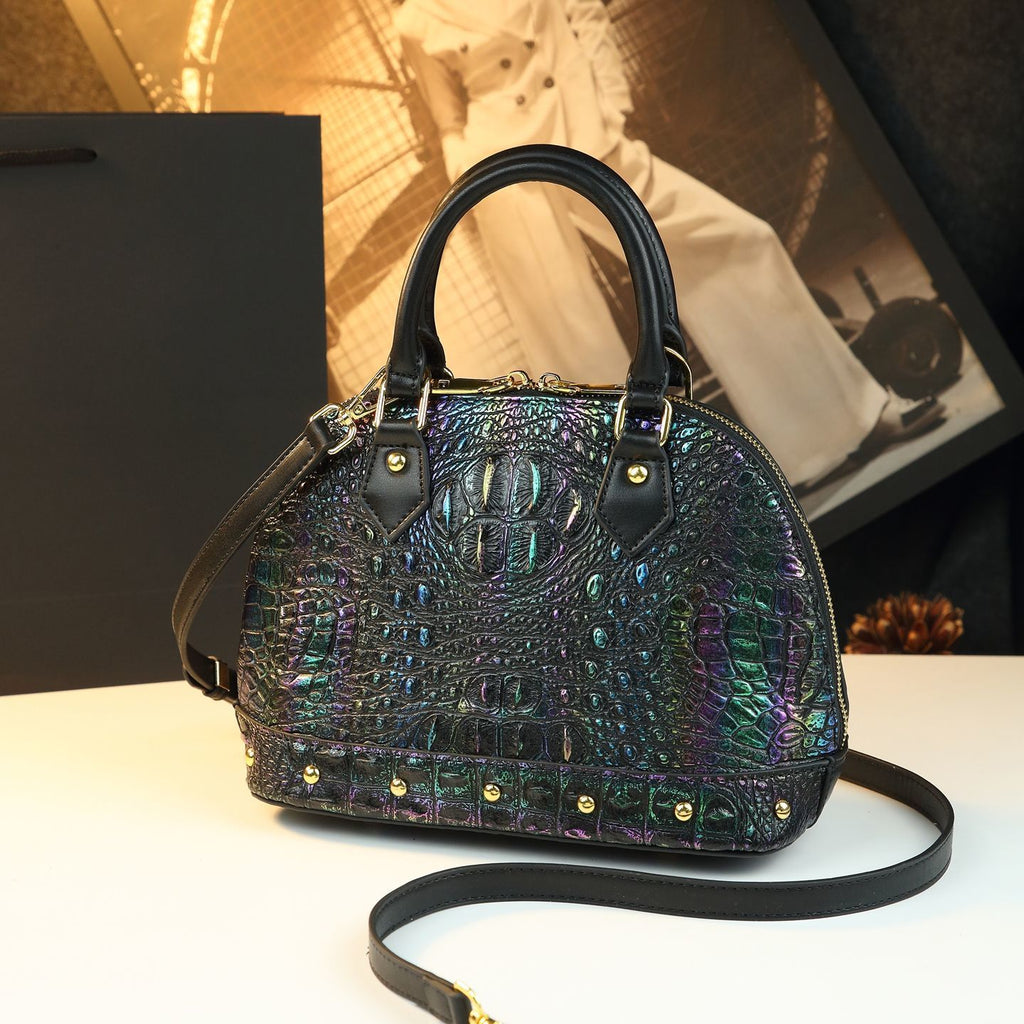 Sac à main en crocodile pour femmes haut de gamme avec des talons tendance