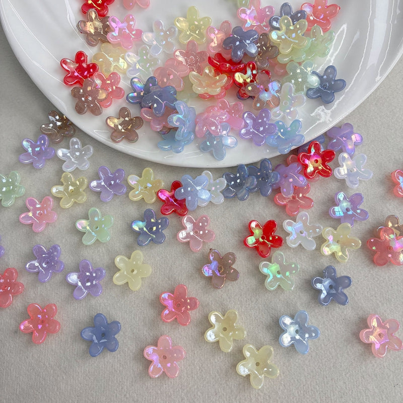 Perles de fleurs d'étoiles 5-Petal translucides