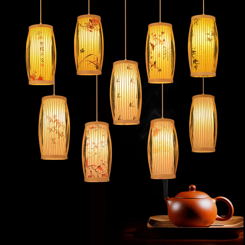 Lampes en bambou de style japonais pour hôtels et hôtels commerciaux