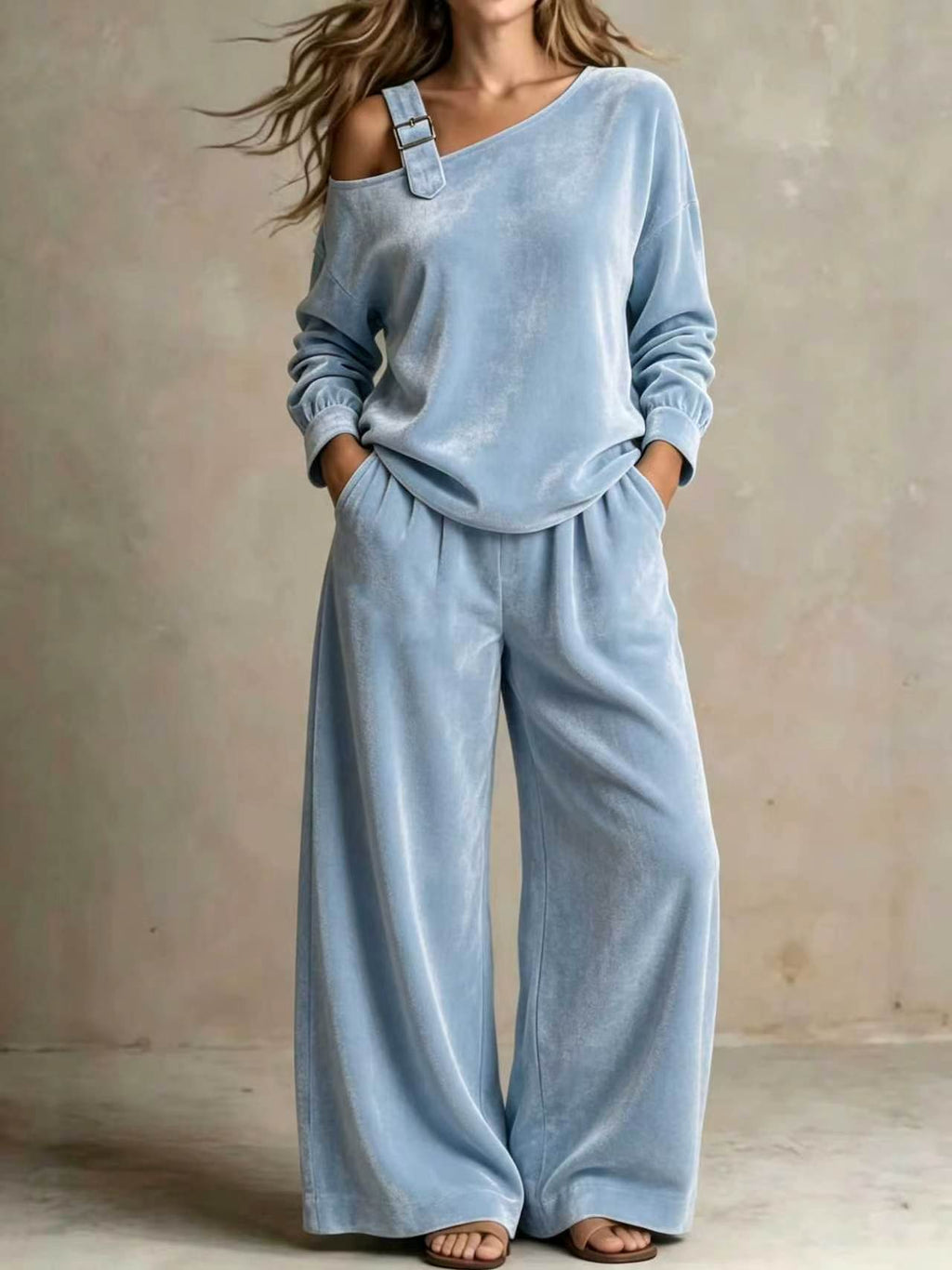 Women's Casual Velvet Two-Piece Set