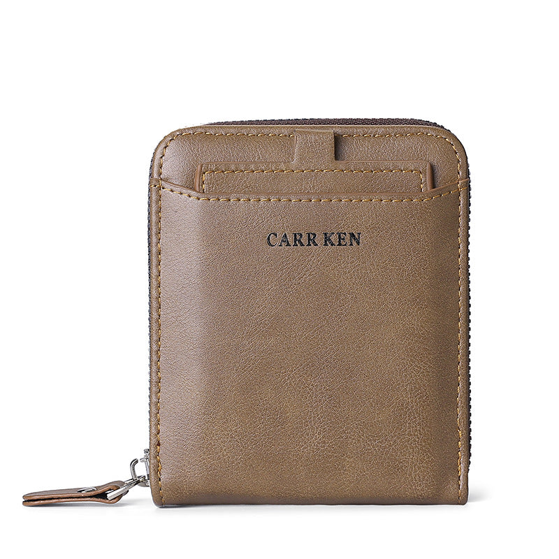 Portefeuille de fermeture éclair de mode courte casual homme