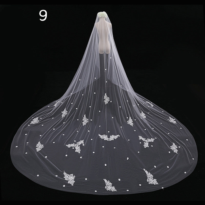 Mariée Mariage Maître Veil Long Tail