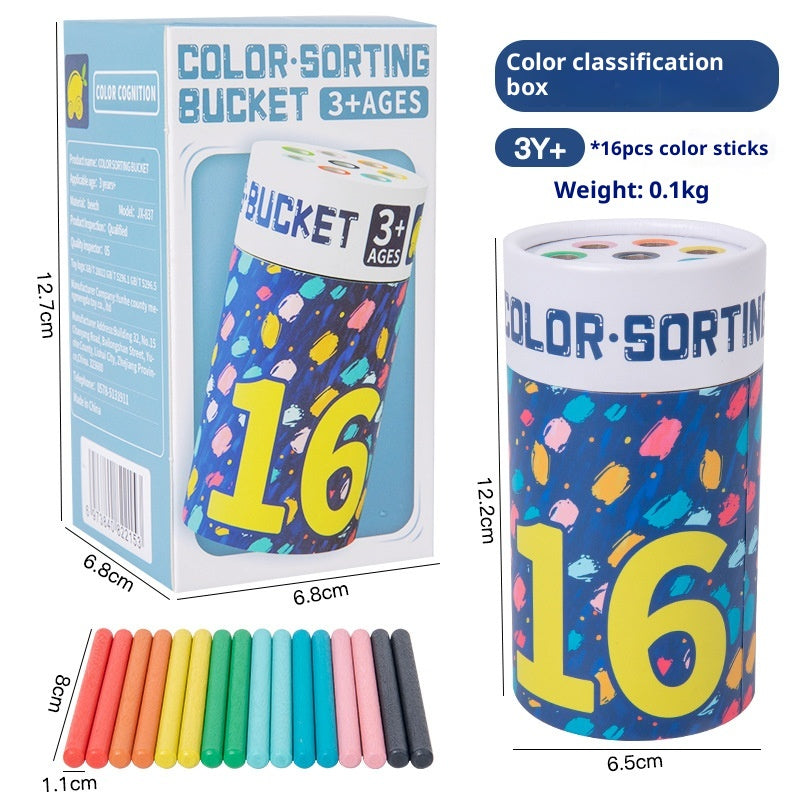 Jouet de puzzle en seau de tri de couleur pour l'éducation des jeunes enfants