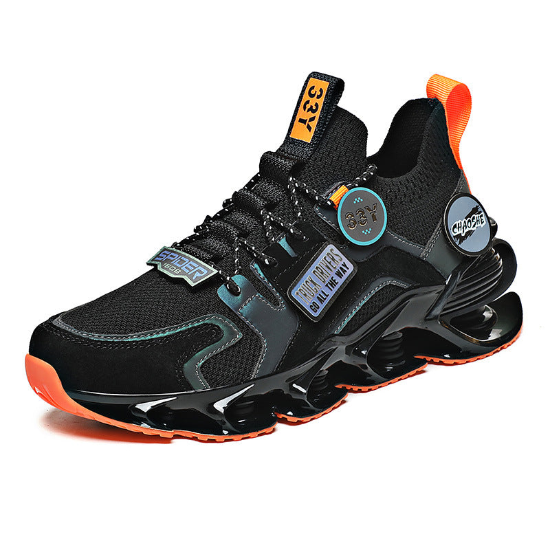 Lame Hollow Shock Absorption Sports Chaussures d'été Respirant Flying Woven Chaussures Casual