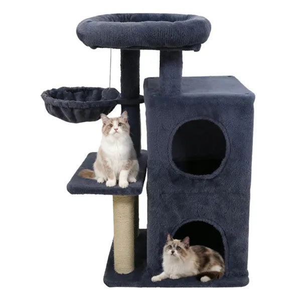 Gris foncé Arbre de chat multi-niveaux 33.5" avec Condo à 2 étages