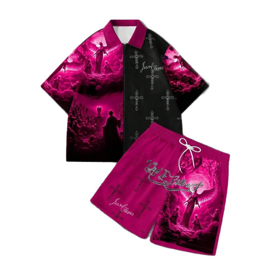 Ensemble de chemises Zip-Up Angel-Print