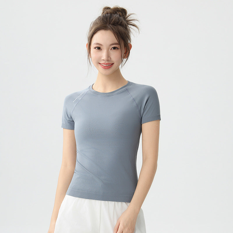 Courir rapidement à manches courtes pour femmes d'été mince entraînement de fitness Yoga Top Slim Fit