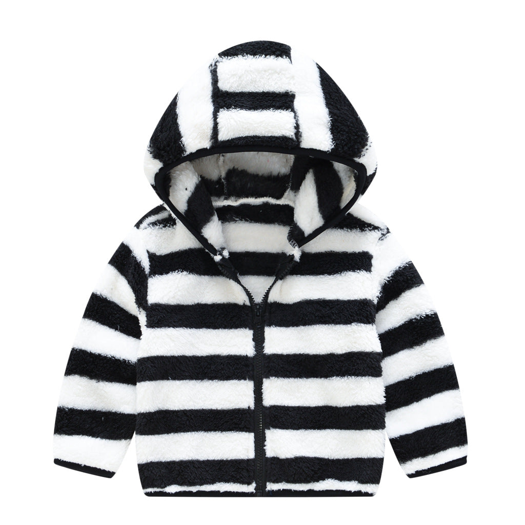 Manteau à capuche en couleur solide pour ours nouveau-né