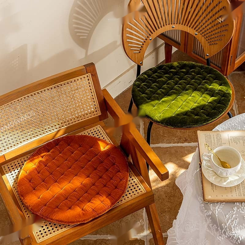 Tabouret de luxe léger de style français Coussin rond toute saison