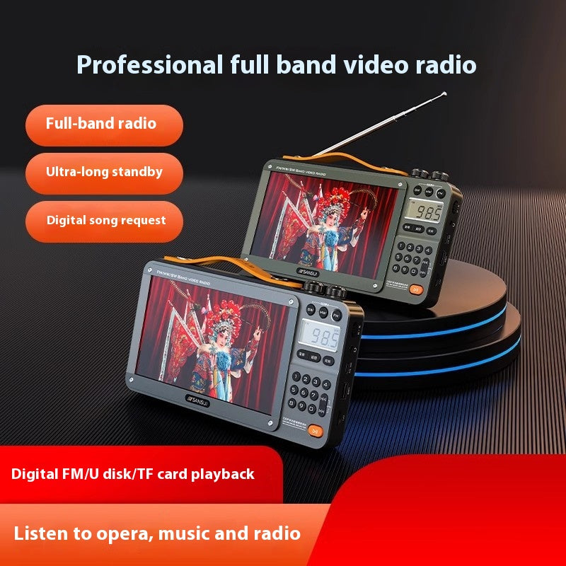 Home Radio pour personnes âgées Full Band Bluetooth Speaker HD Video Player