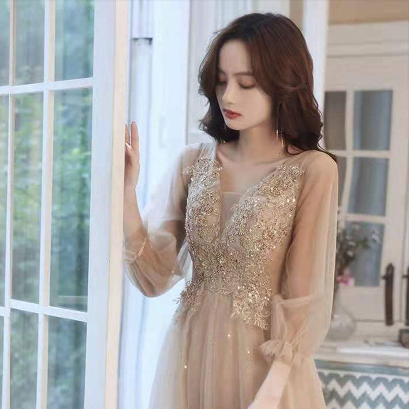 Slim Beauty Gold Banquet Robe de soirée